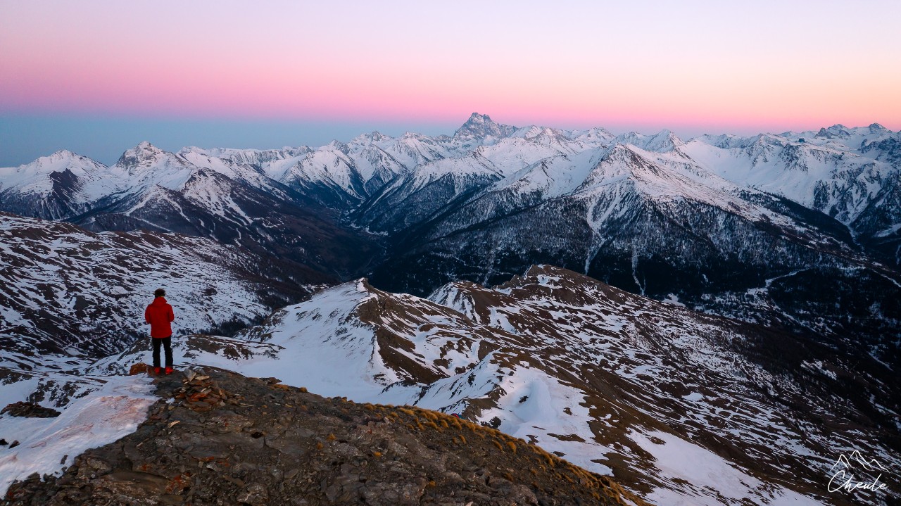 © Cheule Photography -Vues du ciel - Drone - Paysage -  Sunset - Coucher de soleil - Queyras  - Hautes-montagnes - Montagne - Mont Viso - Crête - Hautes Alpes