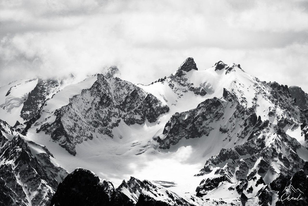 ©Cheule Photography - Noir & Blanc - Black and White - Glacier - Paysage - Écrins - Montagne des Agneaux - Haute montagne - Parc national des Écrins - Zoom - Hautes Alpes